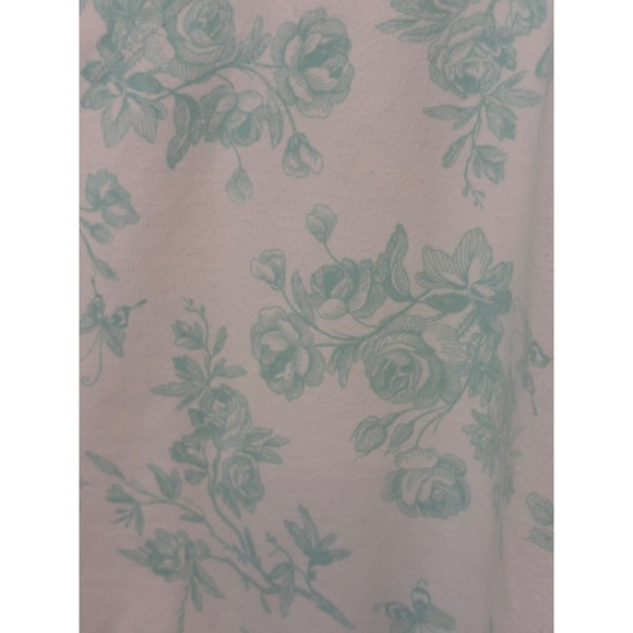 Fashion Bug Lightweight Sweatshirt XL White Mint Floral 3/4 Sleeve Cottagecore - Picture 3 of 9
